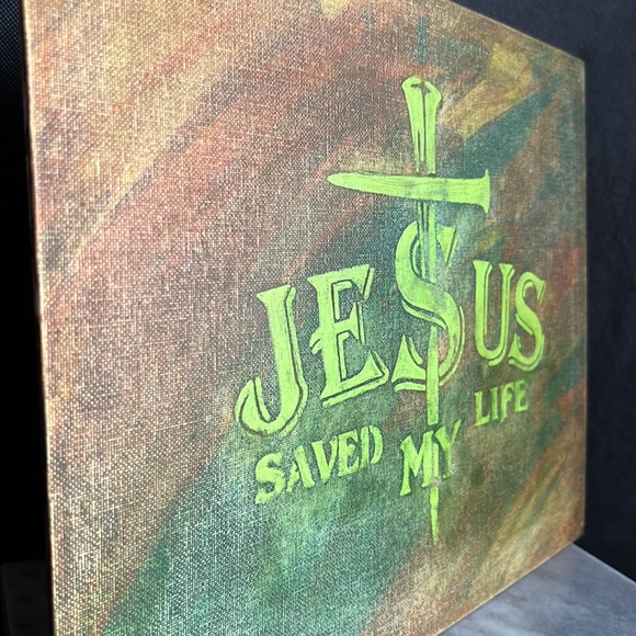 Jesus Saved My Life* Acrylic Canvas Painting - Picture 6 of 16